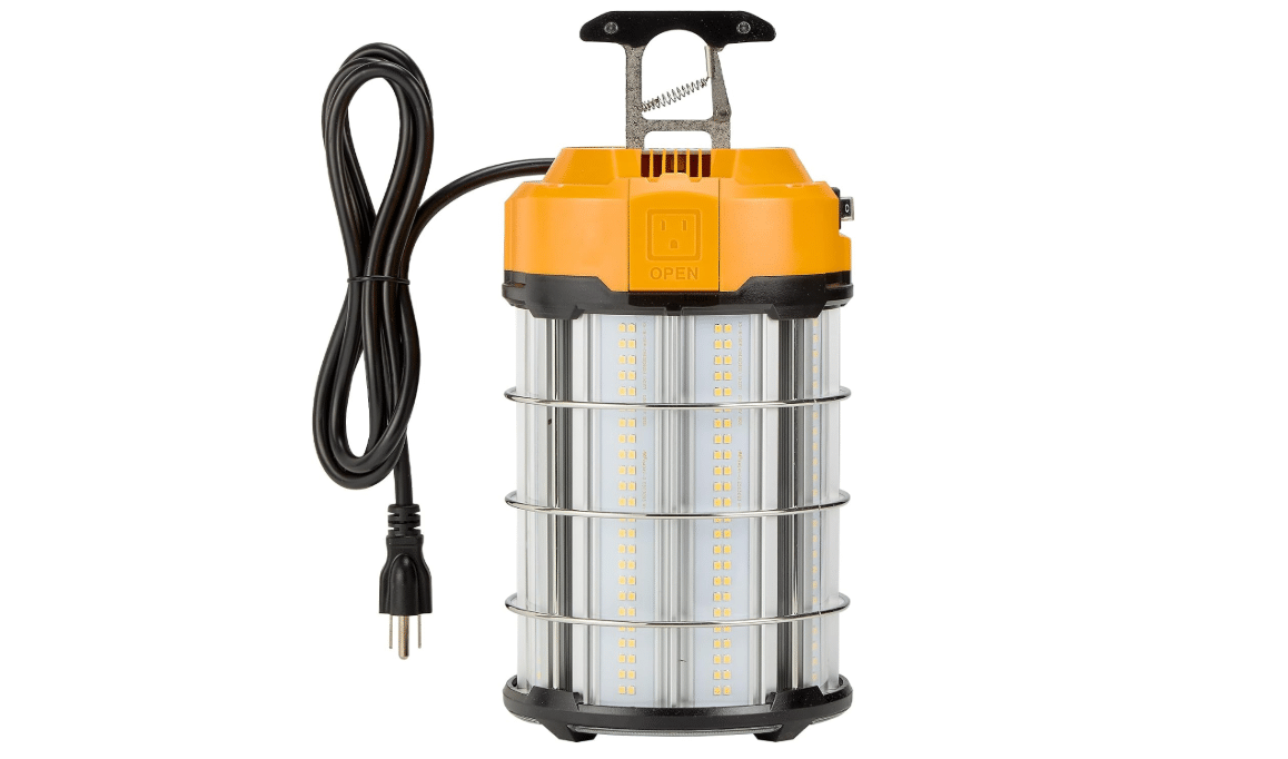 Maxxima High Bay LED Temporary Work Light Fixture - 150 Watt 1800 Lumens, Daylight 5000K, IP65, Linkable, Stainless Steel Cage Guard, Easy Latch to Mount,...
