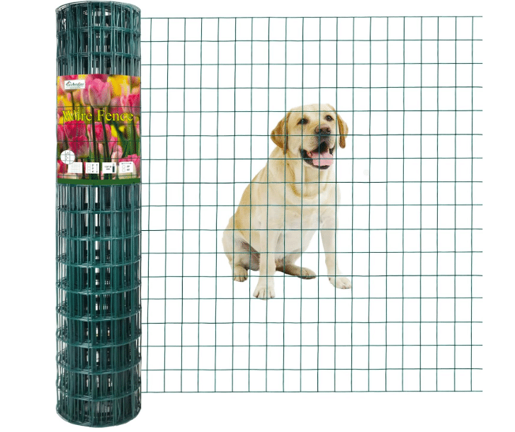 Amagabeli 40" x 50' Green PVC-Coated Welded Wire Garden Fence Roll