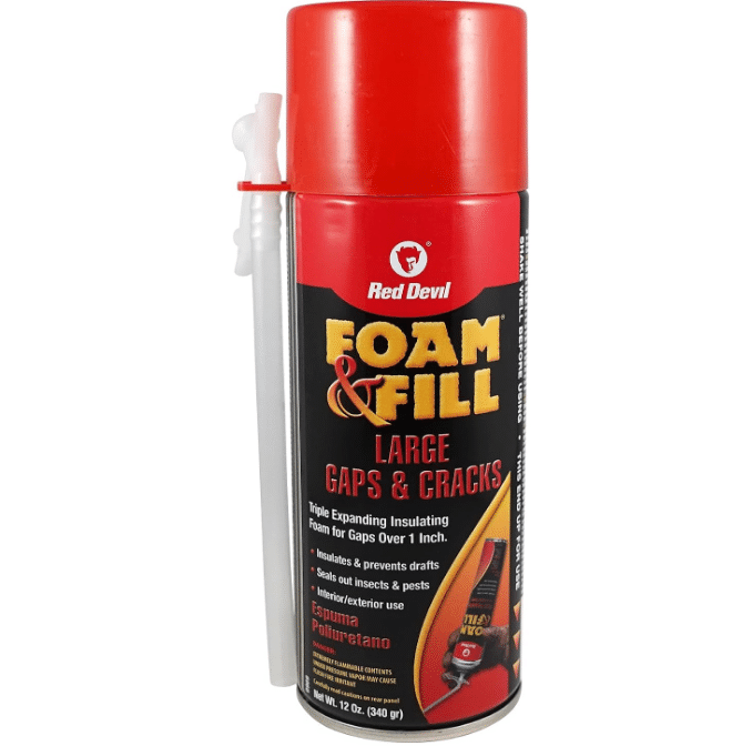 Red Devil 0909 Spray Foam, Fill Large Gaps & Cracks Expanding Insulation Polyurethane Foam Sealant, 12 Oz, Off White