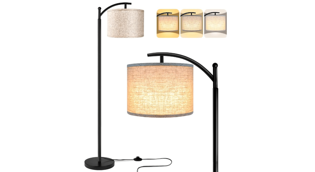 ROTTOGOON Floor Lamp for Living Room with 3 Color Temperatures LED Bulb, Standing Lamp Tall Industrial Floor Lamp Reading for Bedroom, Office (9W LED Bulb,...
