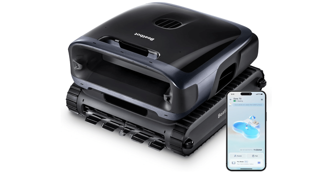 Beatbot Sora 70 AI Navigation Pool Vacuum Robot Full-Coverage Pool Cleaning | Floor/Wall/Waterline/Surface/Platform Cleaning, JetPulse™ Surface Cleaning,...

