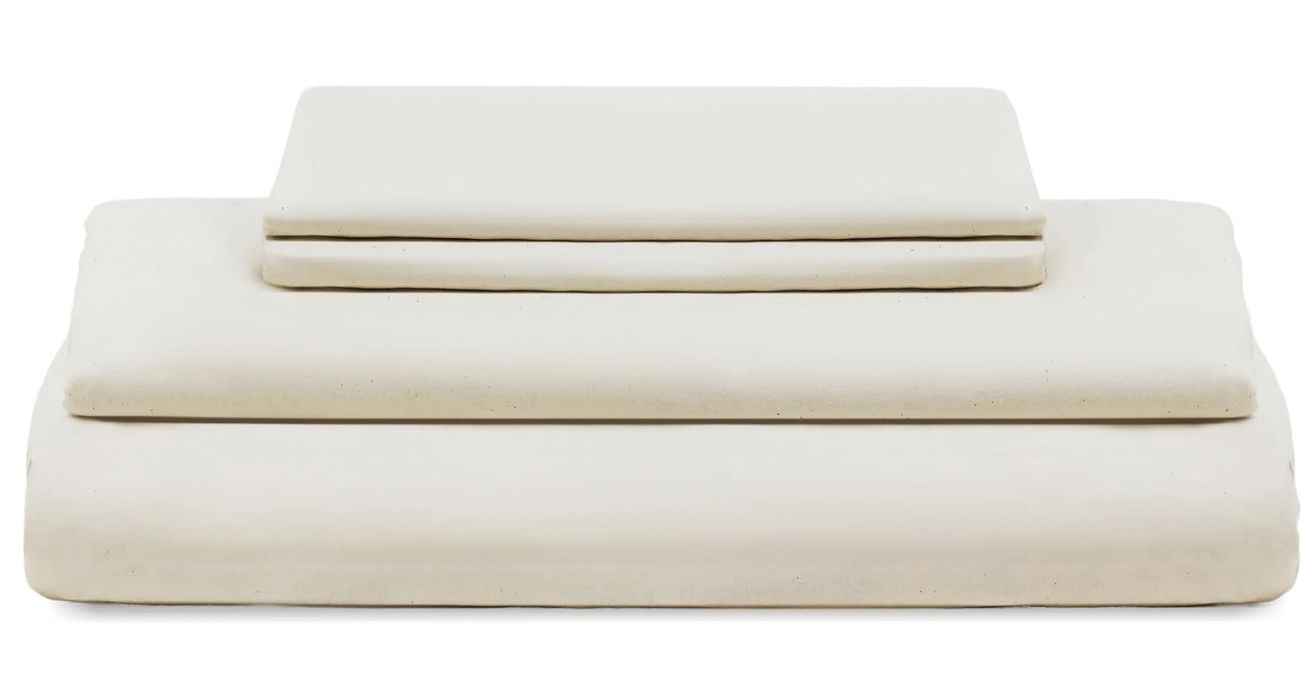 Organic Cotton Queen Sheets Set - 100% GOTS Certified Organic Cotton, Chemical-Free, 400 Thread Count, Deep Pocket, Soft Sateen Weave, Hypoallergenic, All-Season, Breathable Sheet Set (Queen - Ivory)