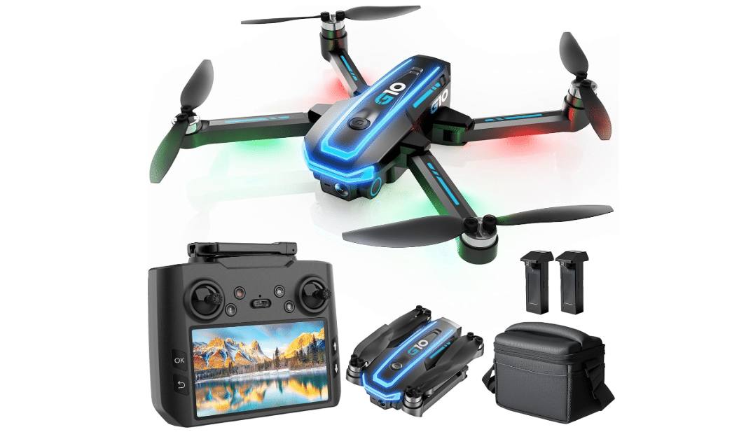 GPS Drone with 4K HD Camera for Adults,4.5 inch HD Screen on Remote Controller,FPV RC Drones with Auto Return, Follow Me and Lightweight,2 PCS Batteries for...