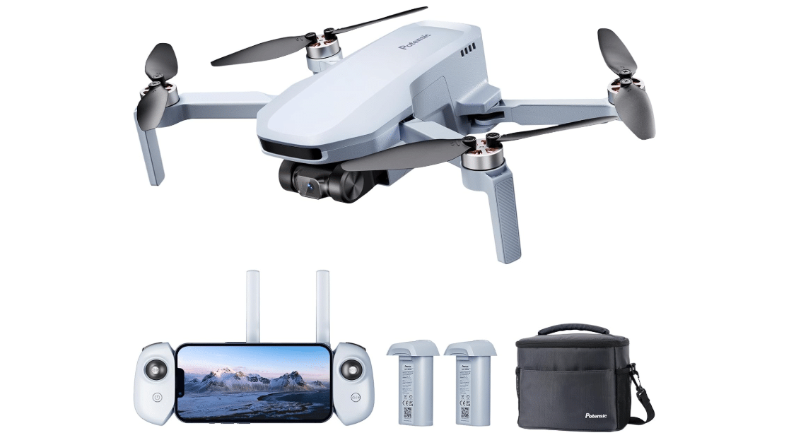 Potensic ATOM SE GPS Drone with 4K EIS Camera, Under 249g, 62 Mins Flight, 4KM FPV Transmission, Brushless Motor, Max Speed 16m/s, Auto Return, Lightweight...