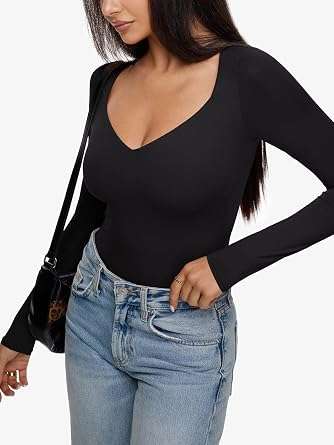 The Snatched Foundation: REORIA Women’s Double Lined Sweetheart Neckline Bodysuit