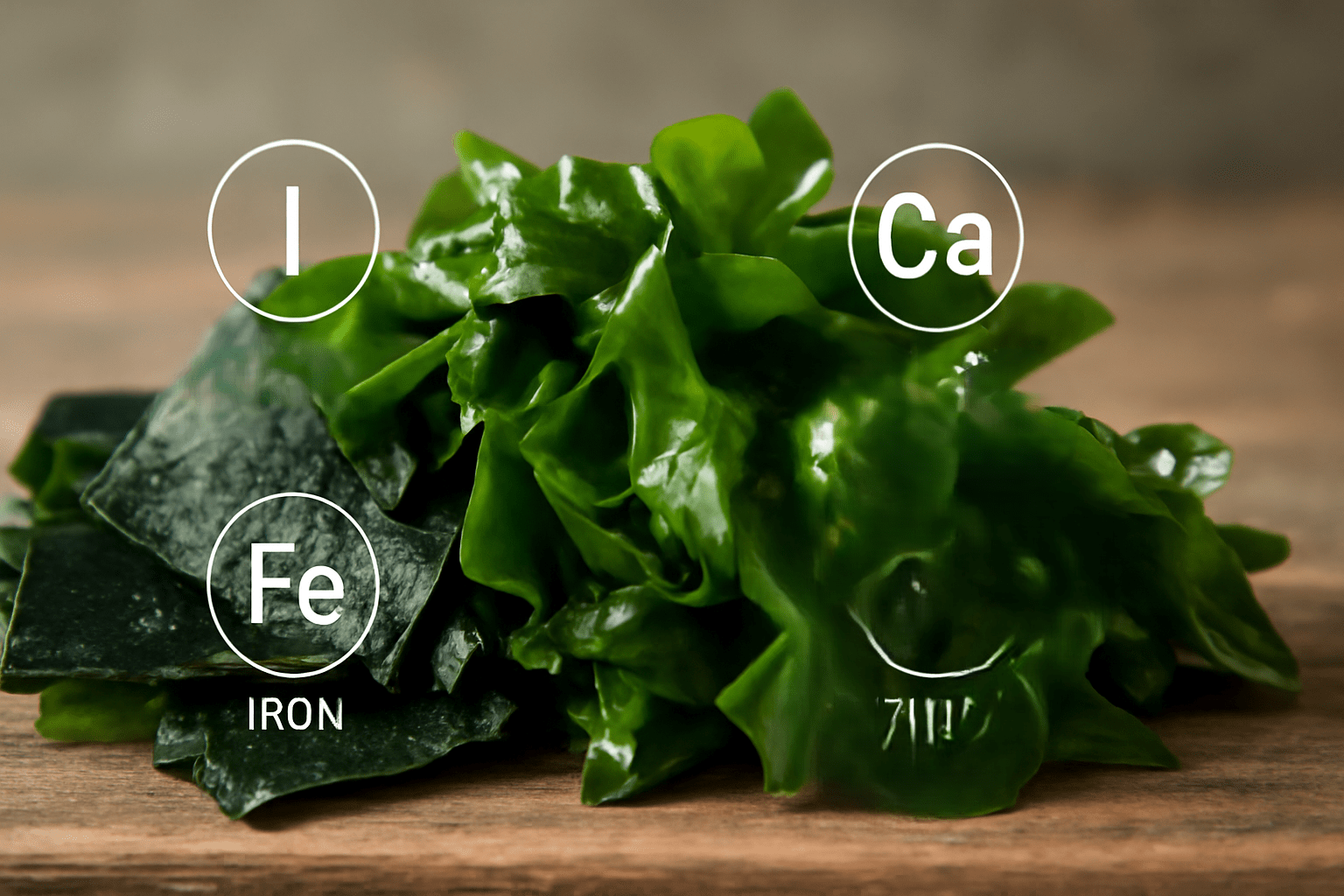 Generate an image of a fresh, colorful seaweed salad in a minimalist white bowl. Include ingredients like cucumber, sesame seeds, and the seaweed itself, with an emphasis on freshness and texture