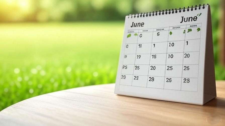  A calendar with ideal fertilization times marked, showing early summer and mid-summer.