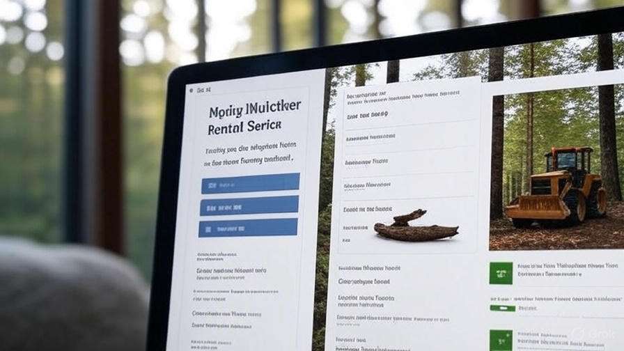 Reputable forestry mulcher rental company’s website with positive reviews and customer service options.