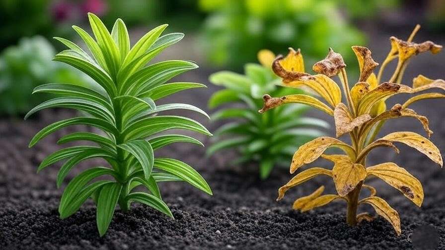 An image of yellowing leaves due to improper sunlight or watering, or an image of slugs on the plant. 