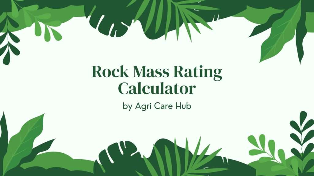Rock Mass Rating Calculator