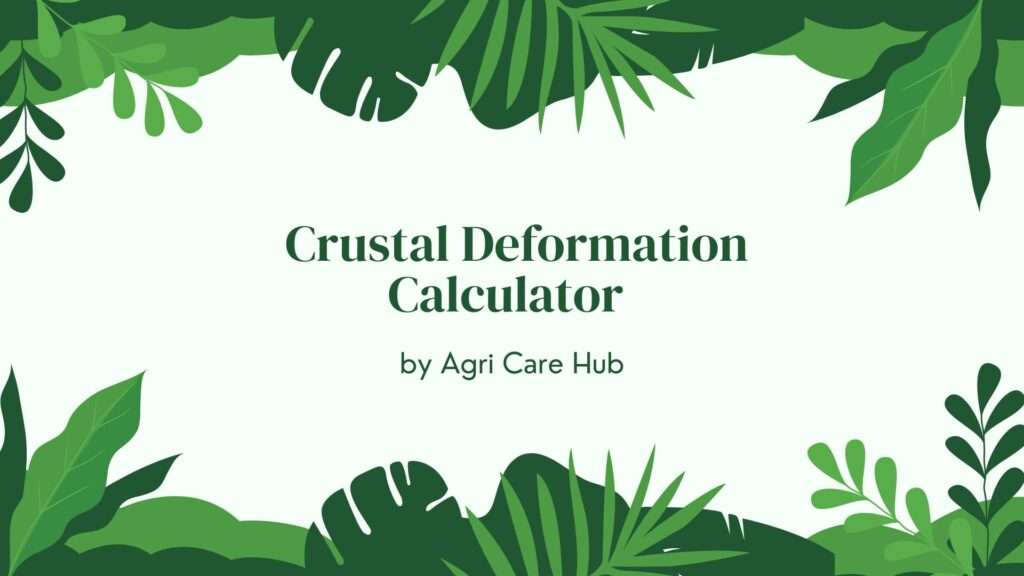 Crustal Deformation Calculator