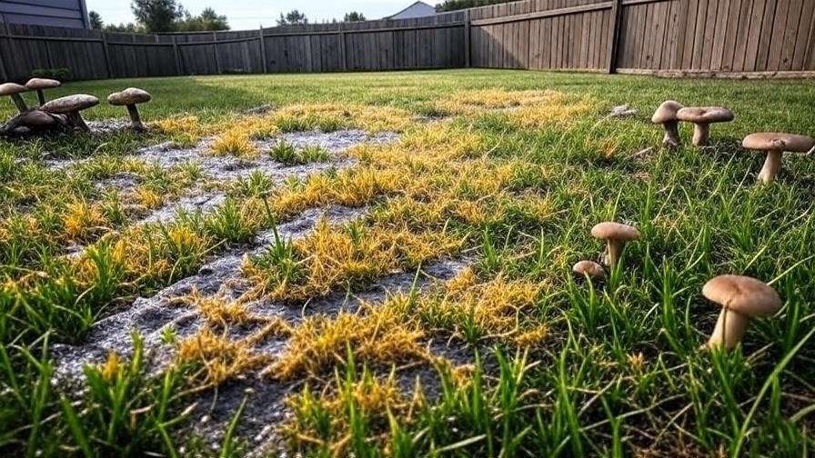  Include yellow patches, circular brown patches, mushrooms, and soggy grass. This will visually represent the signs described in the article.