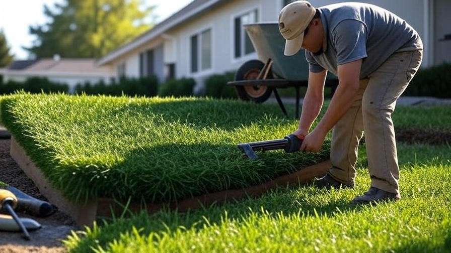 A step-by-step image showing the process of astro turf installation—starting with the area being cleared, followed by laying the turf, and finishing with securing the edges. 