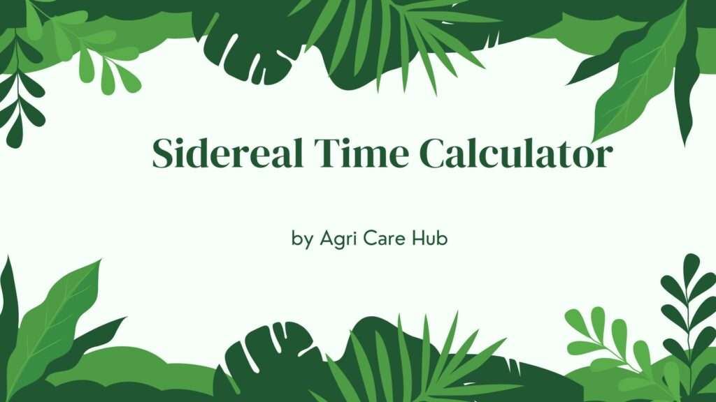 Sidereal Time Calculator