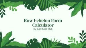 Row Echelon Form Calculator