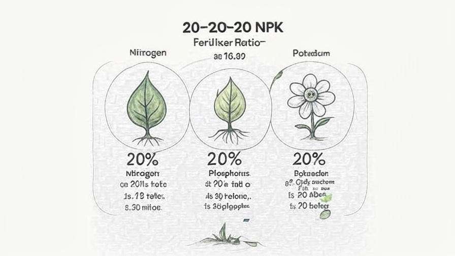 A visual representation of the NPK ratio—such as an infographic or diagram—showing the balance of nitrogen, phosphorus, and potassium.