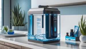 An aquarium with crystal-clear water and healthy fish swimming, showcasing the effectiveness of an aquarium water clarifier in maintaining a pristine tank.