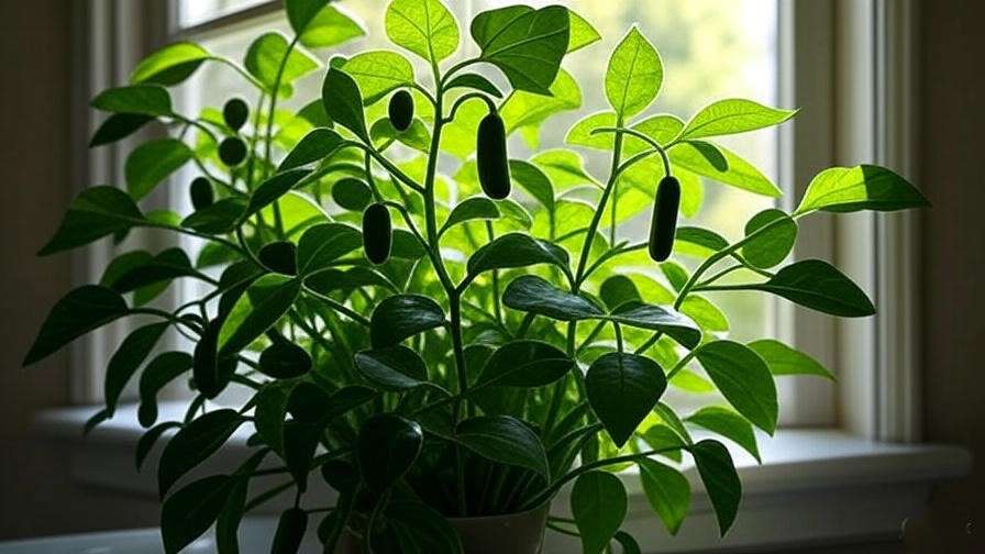 A well-maintained pickle plant in a bright sunny spot, showing the plant thriving in the sunlight with clear visible signs of healthy growth.