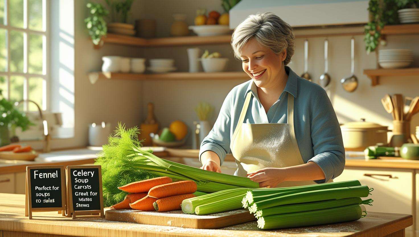 an older woman with vegies