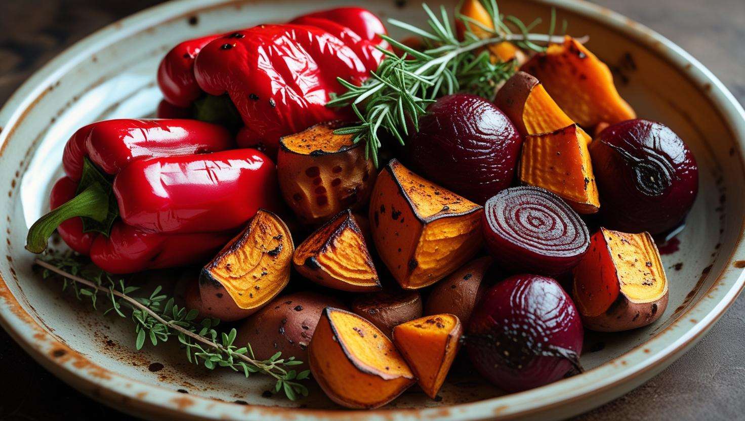 a plate full of red vegies