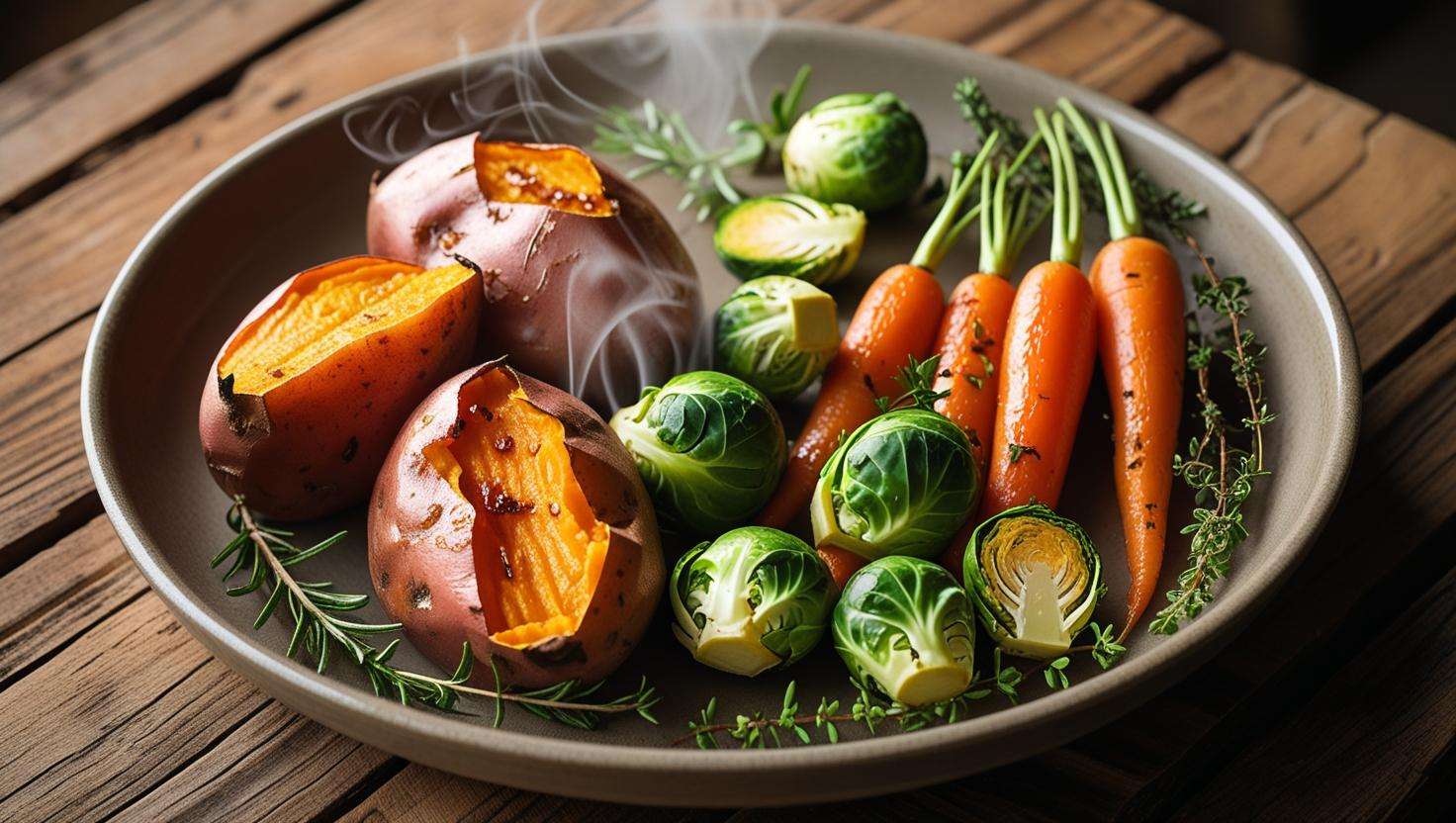 steaming from a bowl of vegetables