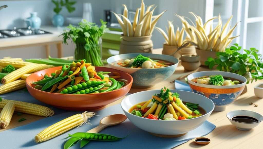 very beautiful vegetables arranged on a table
