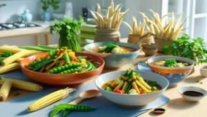 very beautiful vegetables arranged on a table
