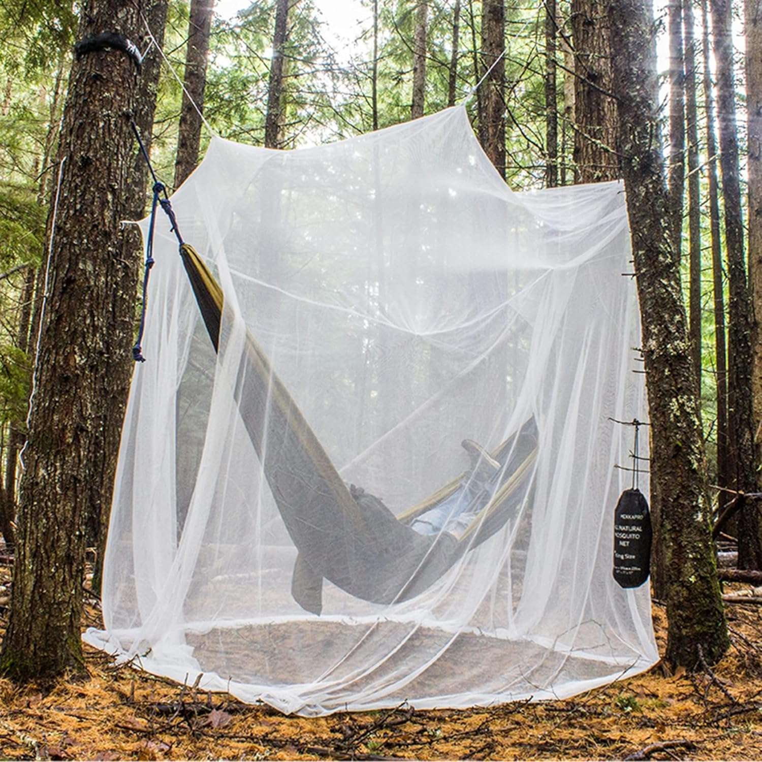  MEKKAPRO Ultra Large Mosquito Net with Carry Bag, Large 2 Openings Netting Curtains | Camping, Bedding, Patio | Carrying Pouch and Hanging Kit
