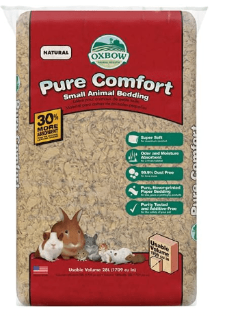 Oxbow Animal Health Pure Comfort Bedding, Rabbit, Hamster, & Guinea Pig Bedding, Bunny Supplies for Litter Box, Pet Safe, 99.9% Dust Free, Bunny Litter Box, Natural, 28 Liter Bag