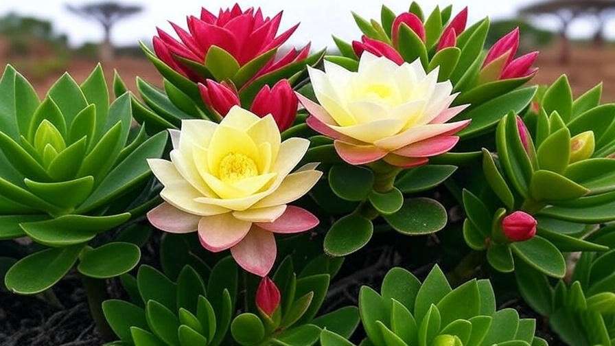 Close-up of Calandiva Plant with vibrant blooms and lush green leaves