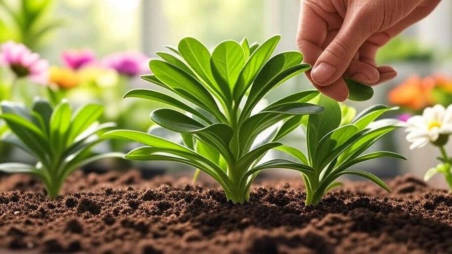 Hand checking soil moisture of Calandiva Plant with water gauge