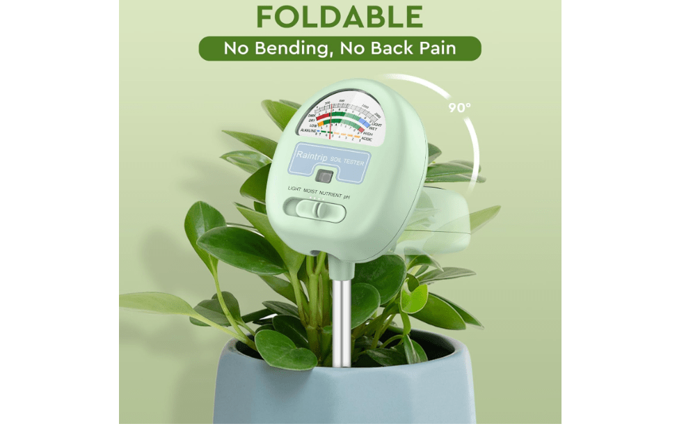 Soil Moisture Meter, 4-in-1 Moisture Meter for Plants, Tester for Moist, Light,Nutrients, pH, Soil Test Kit, Great for Garden, Lawn, Farm 