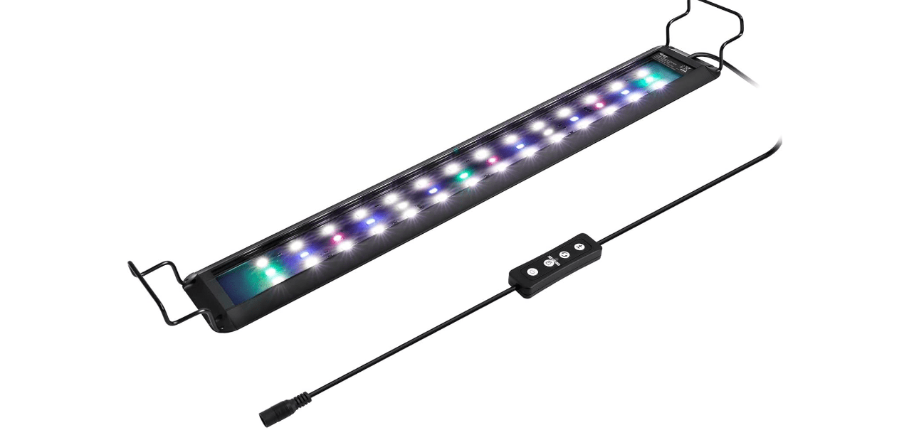 Hygger 16W Full Spectrum Aquarium LED Light with 10 Levels Brightness, White Blue Red Green LEDs,6H8H12H Timer,RGB Light for 16~24IN Freshwater Fish Tank 