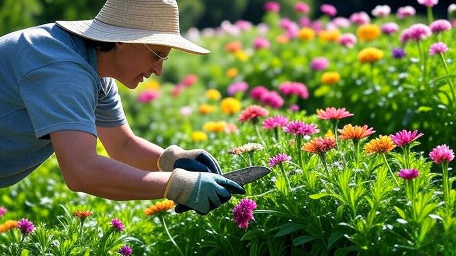 Gardener preparing flowers by cutting stems, soaking, and sealing with wax.