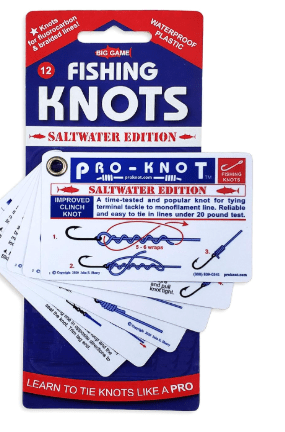 Pro-Knot Saltwater Fishing Knots - Waterproof Plastic Knot Cards | Easy To Follow 12 Best Big Game Fishing Kno
