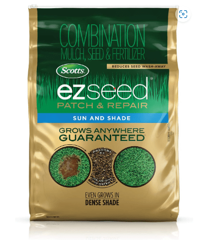  Scotts EZ Seed Patch and Repair for Sun and Shade Combination Mulch, Sun and Shade Grass Seed and Fertilizer for Bare Spots and Repair, Grows Anywhere, 40 lbs.