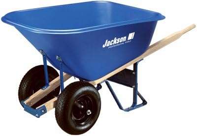 Jackson MP1010 Wheelbarrow, 10 cu-ft Volume, Poly, 2-Wheel, Pneumatic Wheel, 16 in Wheel