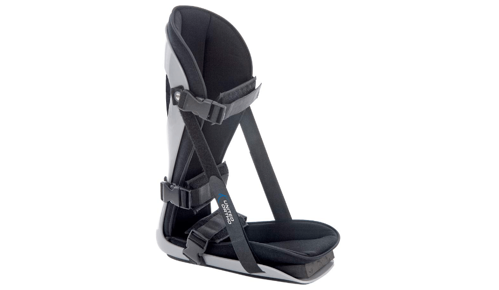 United Ortho USA12033 Plantar Fasciitis Adjustable Leg Support Brace Fits Right or Left Foot for Soreness Relief, Foot Pain and Stretching, Small, Black