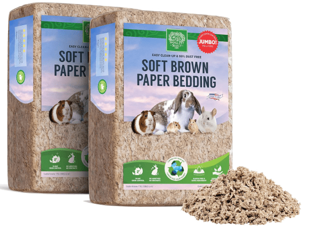 Small Pet Select Brown Natural Paper Bedding, Soft Animal Bedding with Odor Control for Guinea Pig, Rabbit, Hamster, or Bunny, Cage Accessories, Made in the USA, 178L (2 Pack)