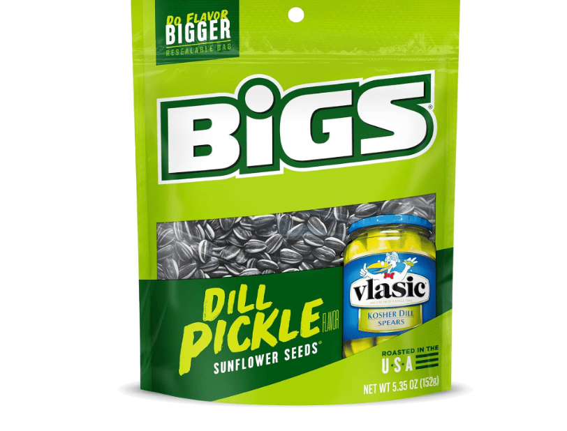 BIGS Sunflower Seeds, Vlasic Dill Pickle Flavor, 5.35 oz. (Pack of 12) 