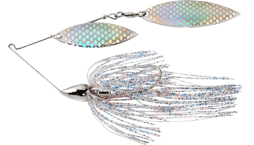 War Eagle Custom Lures Nickel Frame Double Willow Spinnerbait Firecracker Skirt 3/8 oz.