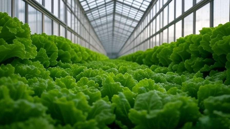 Greenhouse with light-diffusing glass for lettuce growth"