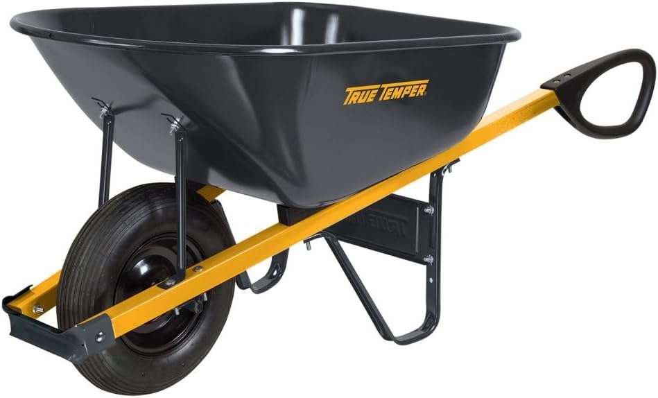 True Temper Total Control 6 Cubic Foot Steel Wheelbarrow - R6TC14