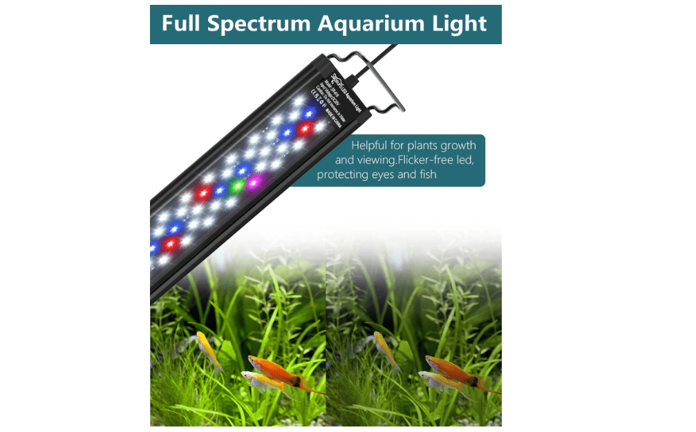 SEAOURA Led Aquarium Light for Plants-Full Spectrum Fish Tank Light with Timer Auto On/Off, 18-24 Inch, Adjustable Brightness, White Blue Red Green Pink 