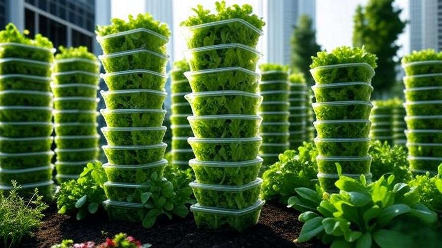 Vertical micro salad growing kits in an urban community garden setting