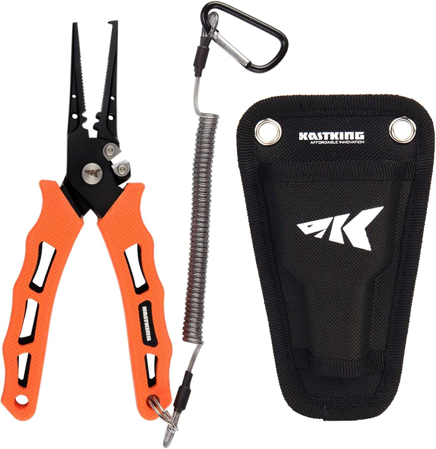 KastKing Cutthroat 7 inch Fishing Split Ring Pliers, 420 Stainless Steel Fishing Tools, Saltwater Resistant Fishing Gear, Tungsten Carbide Cutters 