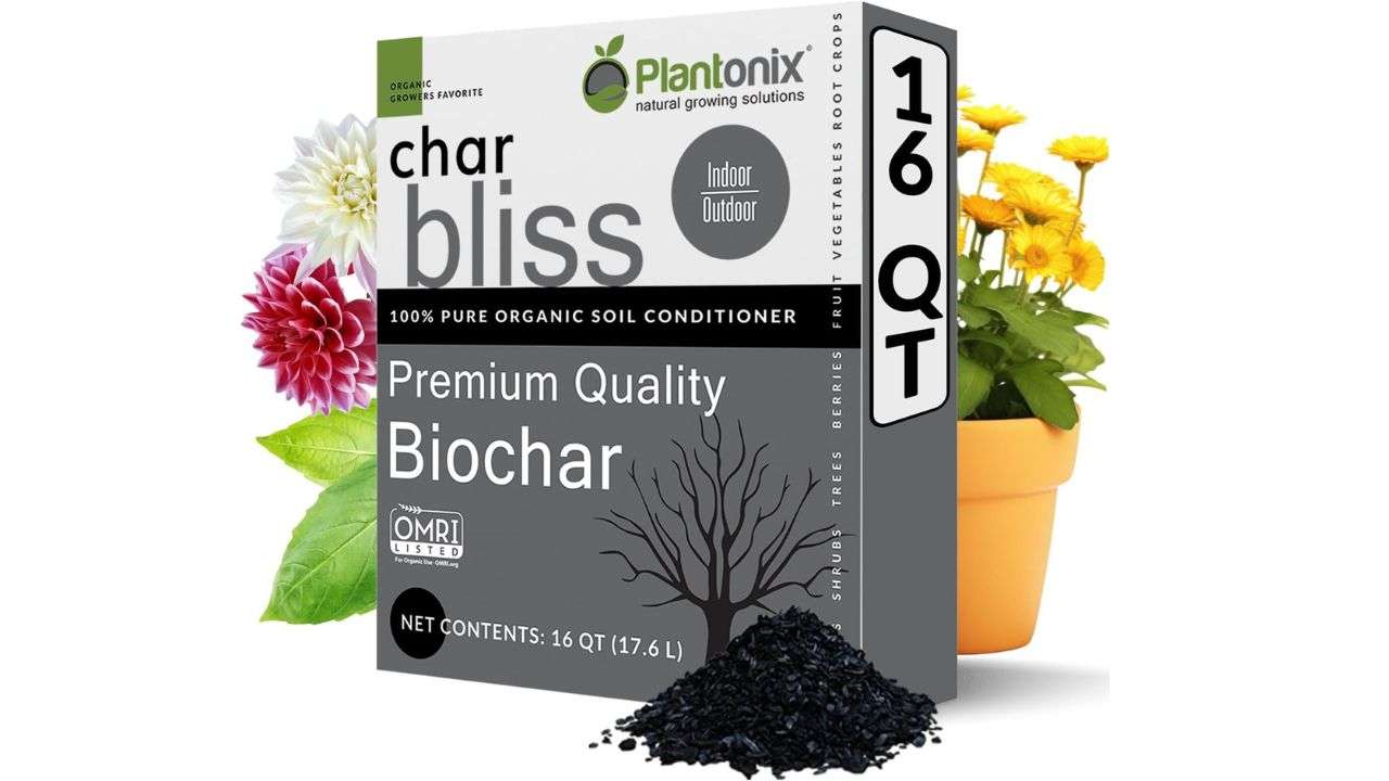  Char Bliss (16 Qts) - Organic Biochar for Plants - OMRI-Listed Biochar Soil Amendment Organic - Bio Char for Plants
