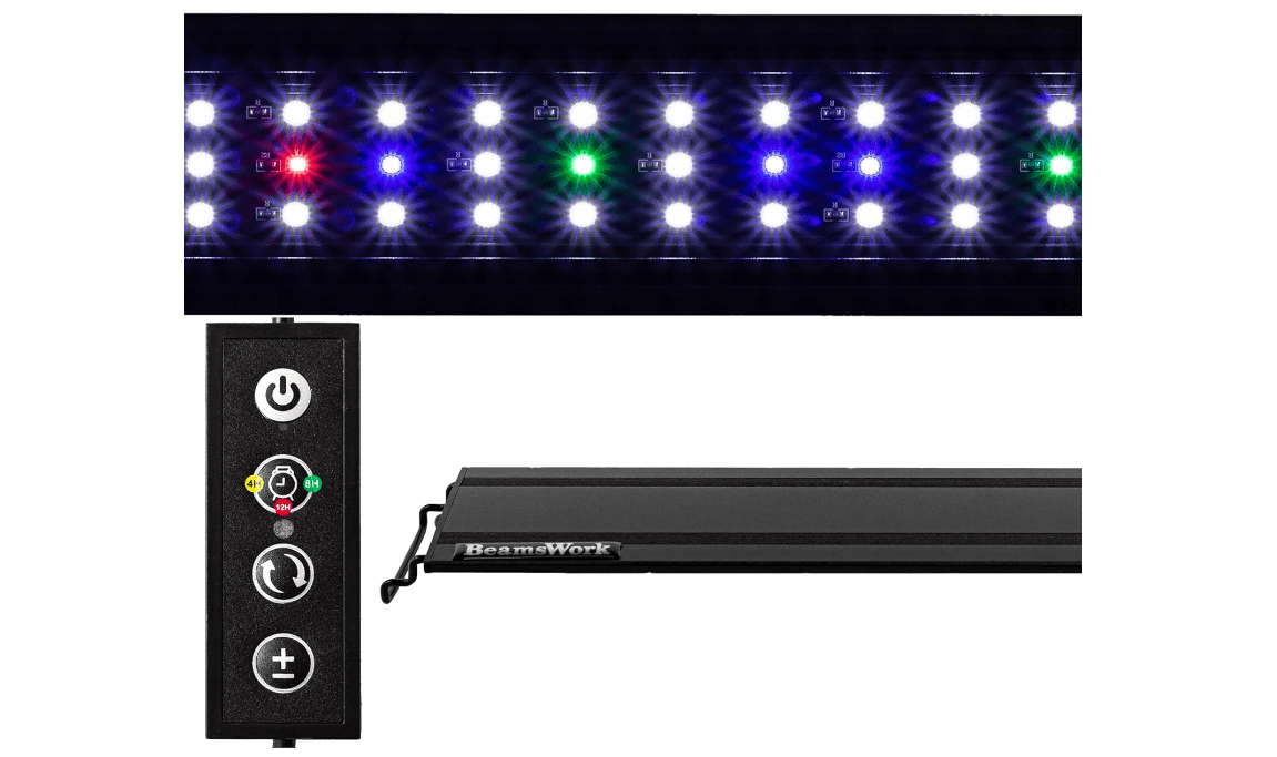 Beamswork Vivio Full Spectrum LED Timer Adjustable Dimmer Aquarium Fish Tank Light Freshwater 12 20 24 30 36 48 (12" - 18") 