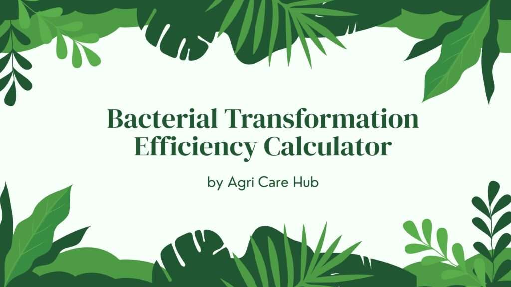 Bacterial Transformation Efficiency Calculator