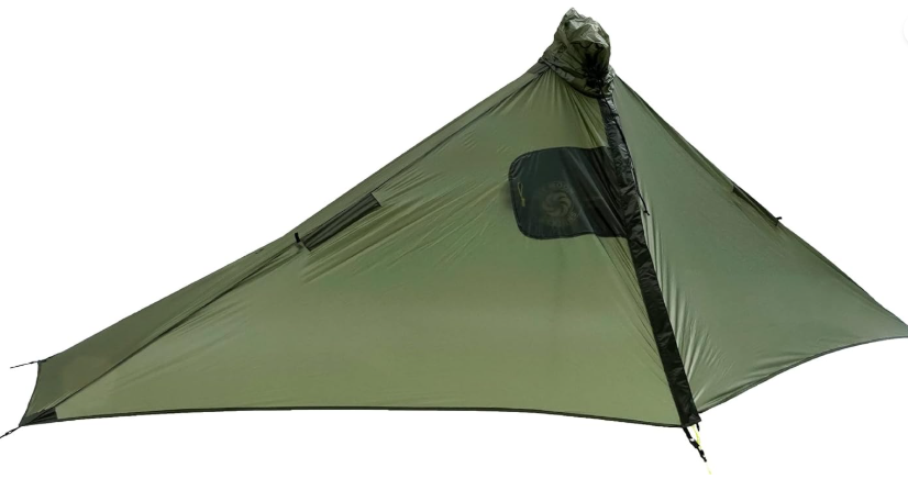 Six Moon Designs Gatewood Cape Green - 11 oz Solo Backpacking Tarp - Super Ultralight Camping shelter. The ONLY Poncho-Style Camping Tarp to Provide Complete 360° Weather Protection.